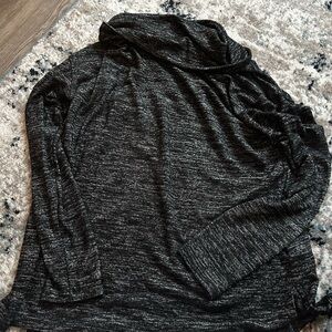 Cozy Black Heathered Long Sleeve Top